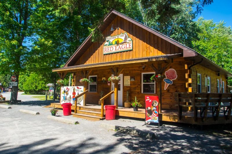 Facade of the main office at Red Eagle Campground